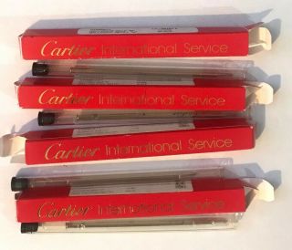GREAT DEAL Cartier Black/Vendome Refill Ball Point Pen Set of 4 Cartridges 2
