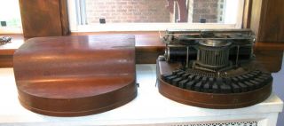 Old Curved Hammond Typewriter 1 With Wooden Case Serial Number 11103