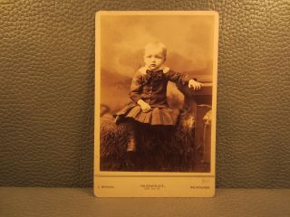 Victorian Antique Cabinet Card Photo Of Young Boy,  Kid,  Child