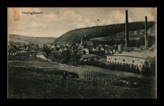 Dr Jim Stamps Dieringhausen Germany View Of Town Factory Postcard
