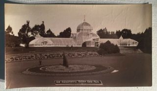 Circa 1890 Albumen Print Of The Conservatory,  Golden Gate Park,  San Francisco
