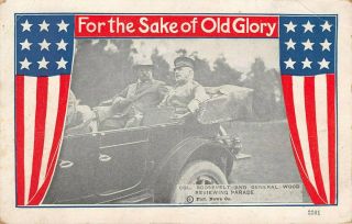 1916 Ww1 " For The Sake Of Old Glory " Postcard Theodore Roosevelt