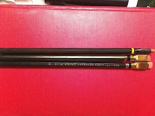 3 Rare Blackwing Pencils - Yellow Band And Ultra Rare Green Embossed