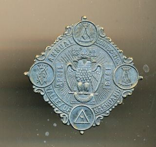 April,  1903 Valley Of Nashua,  N.  H.  Annual Masonic Convocation Medal