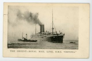 The Orient Royal Mail Line R.  M.  S Ortona Vintage Rppc Real Photo Postcard