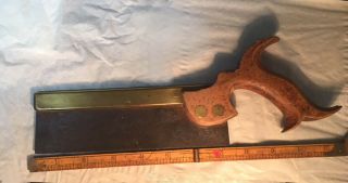 Antique English Brass Backed Dovetail Saw By Huck London