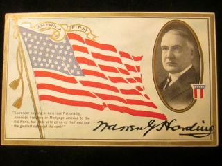 Rare 1920 Warren Harding Campaign Postcard
