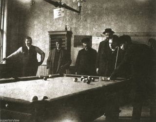 Old Time Pool Hall Vintage Pool Players Antique Pool Table Men Playing Pool 1890