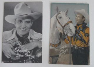 Cowboys - Vintage Arcade Cards - Gene Autry,  Roy Rogers & Trigger Two