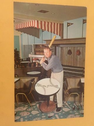 1966 Mickey Mantle York Yankees Holiday Inn Dugout Advertising Postcard