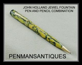 Circa 1930 John Holland Pen And Pencil Combination In Cream And Black