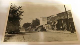 Vintage Black & White Postcard Street Scene Old Cars Ducktown Tennessee