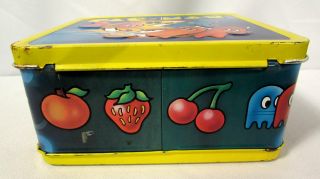 Vintage 1980 Bally Midway Pac - Man Aladdin Metal Lunch Box w/ Thermos 7