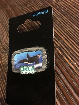 Seaworld Holographic Orca Pin - ON CARD 3
