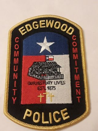 Edgewood Texas Tx Police Patch 3 Crosses