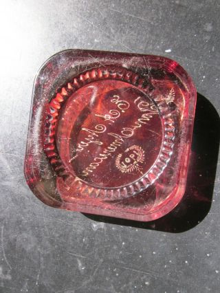 VINTAGE PAN AMERICAN EXPOSITION 1901 ANTIQUE RED GLASS PAPERWEIGHT BUFFALO N Y 2