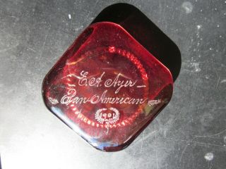 VINTAGE PAN AMERICAN EXPOSITION 1901 ANTIQUE RED GLASS PAPERWEIGHT BUFFALO N Y 3