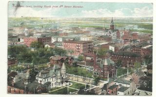 Postcard Ia Dubuque Iowa Town View Looking North From 4th Street Elevator 1907