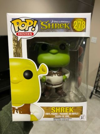 Funko Pop Movies Shrek 278 In Pop Protector.  Minor Box Damage.