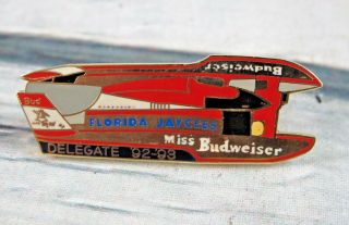 Florida Jaycee 1993 Miss Budweiser Double Post Lapel Enamel Pin