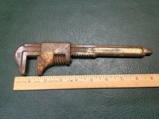 Vintage 9 " Ford Script Moore Drop Forging Co.  Springfield Mass.  Monkey Wrench