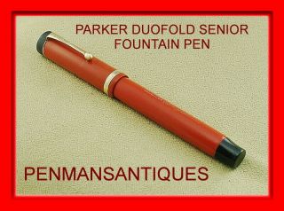 Circa 1927 Parker Duofold Senior Fountain Pen In Red Permanite