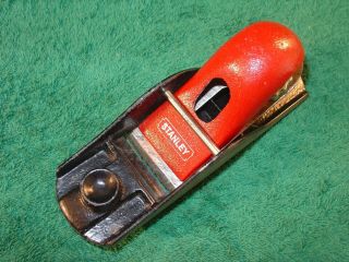 Vintage Stanley Low Angle Block Plane Red/black 6 - 7/8 " X 2 " Made In England