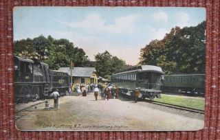 Post Card Lehigh Valley Railroad Lvrr Crr Of Nj Station Lake Hopatcong Nj