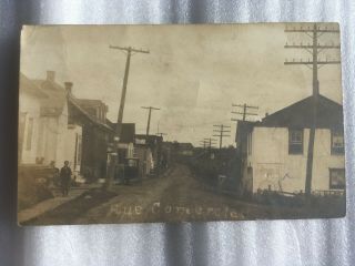 Old Rppc Photo Postcard Main Street Quebec Canada Village Buggy House People