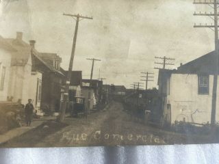 OLD RPPC PHOTO POSTCARD MAIN STREET QUEBEC CANADA VILLAGE BUGGY HOUSE PEOPLE 5