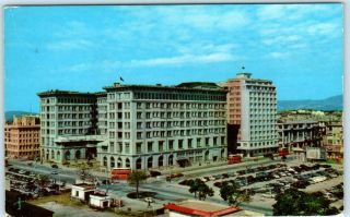 Hong Kong,  China Birdseye Peninsula Hotel Ca 1950s - 60s Postcard
