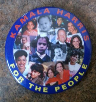 2020 Democrat Kamala Harris President Color Photo Collage 4 " Centerpiece Button