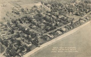 An Aerial View Of The Elsmere Hotel,  Laurel Beach,  Milford,  Connecticut Ct 1947