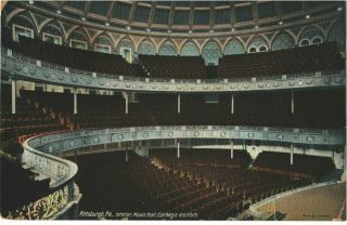Pittsburgh Pa Interior Of Music Hall Carnegie Institute 1909 Postcard 14