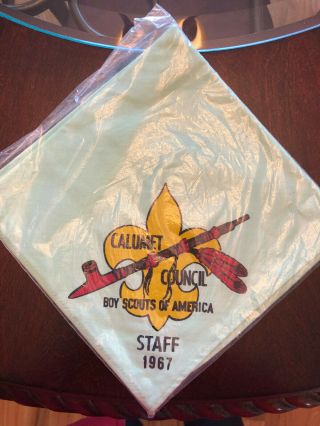 Rare Vintage Boy Scouts 1967 Calumet Council Staff Neckerchief