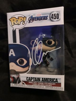 Chris Evans Signed Captain America Avengers 450 Funko Pop