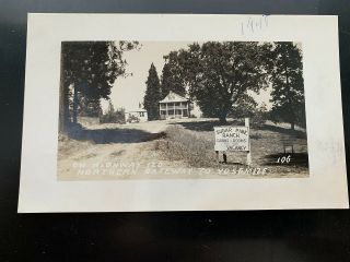 Sugar Pine Ranch Yosemite Vintage 1940s Real Photo Postcard And Business Card