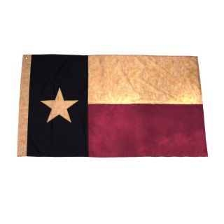 3x5 Ft Tea Stained Texas Star State Flag Embroidered 3 X 5 Sewn 3 