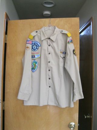 Official Bsa Boy Scout Uniform Long Sleeve Shirt Tan Adult 2x - Lg (18 - 18 - 1/2)