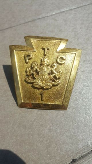 Antique Vintage Pa Turnpike Hat Badge Pin Gold In Color 1