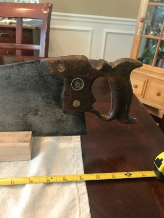 Disston No.  7 Split Nut 1870s 10 TPI Hand Saw.  Made For Homer Foot & Co. 3