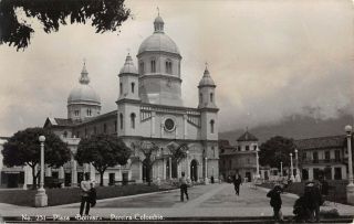 Pereira,  Colombia,  Plaza Bolivar & Cathedral,  People,  Real Photo Pc C 1930 - 40 