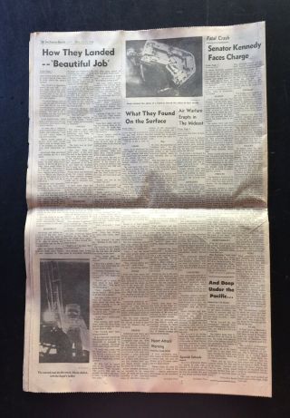 MEN ON MOON San Francisco Chronicle,  July 21,  1969 Newspaper Apollo Landing 2