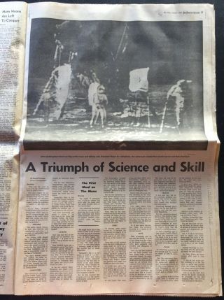 MEN ON MOON San Francisco Chronicle,  July 21,  1969 Newspaper Apollo Landing 5