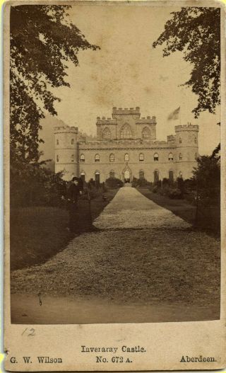 1860s Gww Cdv,  Scotland Aberdeen Inveraray Castle & Path To It Long Shot
