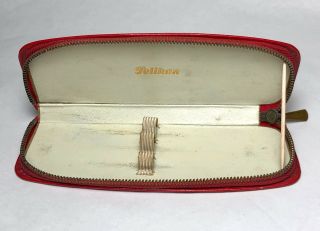 Pelikan Red Vintage Pen Pouch For Three Pens 1960 