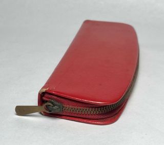 PELIKAN Red Vintage Pen Pouch For Three Pens 1960 ' s GREAT DAILY USER 4