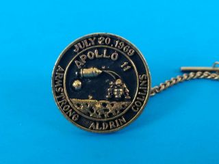 Vintage Apollo 11 Nasa Tie Tack Lapel Pin Aldrin Armstrong Collins Moon Land
