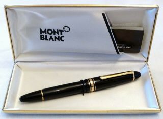 Montblanc Meisterstuck 146 Le Grand Fountain Pen In Black & Gold 14k F Nib -