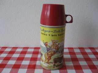 1950s Roy Rogers And Dale Evans Double R Bar Ranch Lunchbox Thermos 10 Oz.